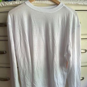 Lightweight Long-Sleeve White Unisex Athletic Shirt